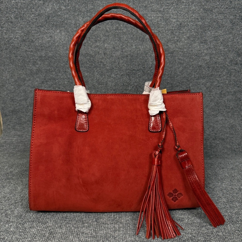 New Patricia‎ Nash Primrose Tote Burnt Orange Suede Tasseled Detachable Strap